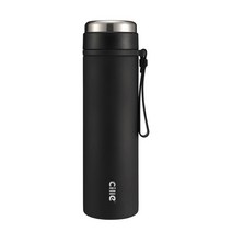 씰레 비지니스 스트레이트 스테인리스 스틸 보온병, 매트 블랙, 620ml