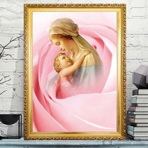 천주교 그리스도 성모마리아 예수님 보석십자수 재료, 70x100cm