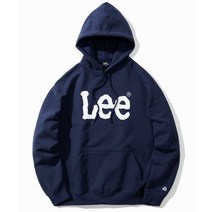 (국내 정품) Lee 리 빅 로고 트위치 루즈핏 후드 티셔츠 남녀공용 (네이비)