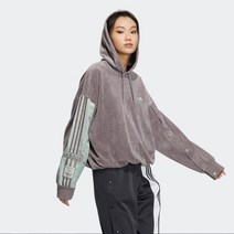 [국내 매장판] 아디다스오리지널스 [여성] ADIBREAK HOODY2 IC8139 아디다스오리지널 여자 크롭 데일리 후드 와이드핏 트레이닝복 우먼 퍼플후디 짧은후드티 추리닝 벨벳