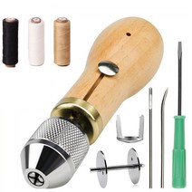 휴대용미싱 미니미싱기 가정용재봉틀 DIY 가죽 바느질 Awl 스레드 키트 수동 재봉틀 빠른 Stitcher 공예 Sh, 03 Set C, 03 Set C