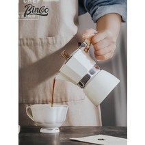 Bincoo 모카 포트1컵 2컵 삼발이 사발이 전기 버너, 하늘색 300ml  여과지 100장