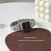 여학생손목시계 여성 보이핏 볼륨 심플금속 워치시계줄 CHIC 단아한 클래식 스퀘어 작은방 테이블 3880837753, 블랙 접시 박스를 배달함 _조표기 _