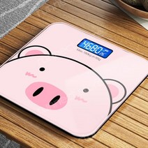 정확도 0.01KG 가정용 체중계 귀여운 만화 돼지 전자 저울 욕실 건강, 실크프린트 핑크 돼지, 전기 못