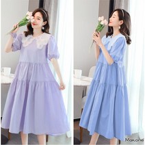 Makone 임산부원피스 임산부스커트 원피스 여름옷 유럽풍 임산부옷 유행 2020여름타입 임신말기 무릎넘는길이 긴치마 여름 스커트