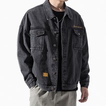 스트릿 패치 자수 로고 2컬러 오버핏 데님 자켓 IS-DN12