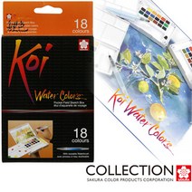 [씨엠몰-JS] 코이 고체물감 워터칼라 수채물감 수채화물감, 18색