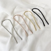0028 메탈 U 핀 비녀 유 자핀 삔 머리 꽂이 똥 머리 당고 긴머리 로우번 업스타일, 골드