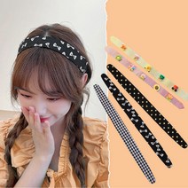 FANSDA 벨크로 세안용 찍찍이 헤어밴드 앞머리 고정 패드 잔머리 정리, 캐릭터핑크 찍직이