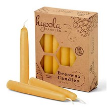 효라 밀랍 양초 12팩 - 천연 100% 밀랍 나무 양초 - 1/2인치 양초 - Handmade in The USA - 노란색, White, 12개