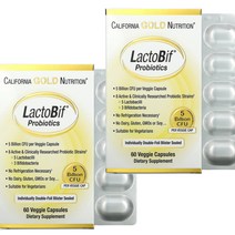 캘리포니아골드뉴트리션 LactoBif 프로바이오틱 50억 CFU 베지캡슐 60정 2통