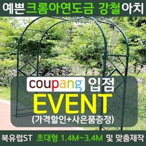 북유럽st 장미 가든 정원 아치 지지대 마당 대문 테라스 꾸미기 터널, 대형, 그리너리그린[2.2mX2.3m]