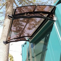 캐노픽스 800X3200 렉산 차양 현관 캐노피 창문 차광 비막이 비받이 설치가능, 검정틀 브라운렉산