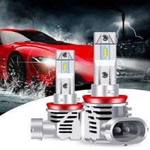 Teguangmei H11 LED 헤드라이트 전구 소형 디자인 1000LM 55W 6500K 제논 화이트 ZES 칩 매우 밝은 H8 H9 하이/로우 빔 변환 키트 할로겐 교체용, 9005(HB3)