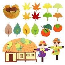 U 가을 환경구성 펠트 게시판 환경미화 단풍 낙엽, C 참새