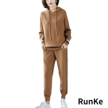 RunKe 니트 후드 여성 트레이닝 세트