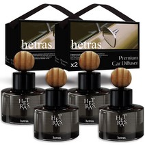 헤트라스 차량용 디퓨저 방향제 60ml + 리본끈선물세트, 4개입, 블랙체리향