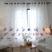 24평 32평 34평 거실커튼 embroidered sheer 침실 창 나비주름쉬폰커튼