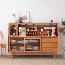 홈카페수납장 주방 대형 그릇 접시 펜트리장 장식장, 180x45x125(전기 트랙 포함)