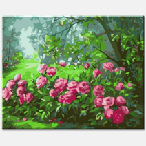 diy유화 꽃그림 그리기 J26 작약 꽃밭 40x50명화그리기 정원 풍경화 모란 목단 함박꽃 페인팅 모모 픽스