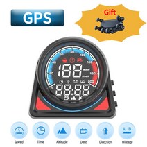 GPS HUD 2023 최신 혁신적인 GPS HUD 게이지 디지털 속도계 시계 디스플레이 전압 과속 알람 KM/H MPH 자동, 02 GPS 1Gift