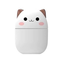 usb 충전식 듀얼 스프레이 무선 가습기 소형 데스크탑 보충 분무기 음소거 스프레이 야간 조명 가습기 핫, 흰색