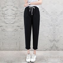 와이제이 쫀쫀스판 린넨팬츠 빅사이즈 밴딩9부바지 YJK248