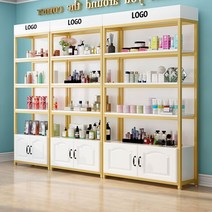 화장품 진열대 미용실 정리대 럭셔리 선반 디스플레이 관리실, 길이 120 (골드 프레임 + 화이트 보드)