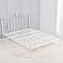 호텔식 공주 라지킹침대프레임 엔틱 호텔형침대 침대프레임퀸, 플랫 화이트