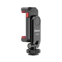ulanzi st-06s 360° 회전식 전화 마운트 홀더 삼각대 마이크 라이트용 콜드 슈 포함 iphone 12 pro max 스마트폰용 전화 클립, 검은색