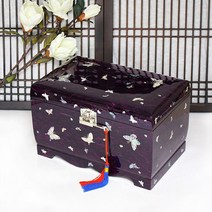 한지 자개 나비 사주함 보석함(보라)D