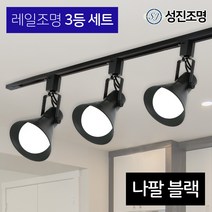 성진조명 레일등 레일조명 주방등 인테리어 / 레일3등세트 - 나팔 (전구미포함/별도구매), 레일세트_블랙(나팔_3/레일_1)
