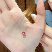 케빈 케빈 초선기 분홍 복사꽃 목걸이 여성 ins 소중 디자인 감각 쇄골 체인 펜던트 달콤한 기질 고급감