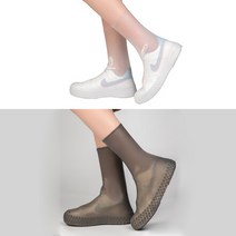 신발 방수 커버 실리콘 장마철 레인슈즈 커버 낚시 여행 필수품 뉴타임즈, 화이트 블랙 (235~280mm)
