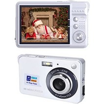 디지털 카메라 4k 48 mp 미니 키드 카메라 비디오 카메라 2.7인치 디지털 줌 초보자를 위한 포켓 카메라, 은