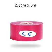 WorthWhile Kinesiology Tape 운동 회복 탄성 테이프 Kneepad 근육 통증 릴리프 무릎 패드 체육관 피트니스 붕대 지원, 18 2.5X500 Pink