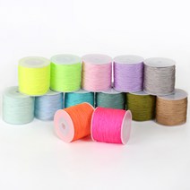 [펠트친구] 0.8mm 파스텔매듭실(100m) / 폴리 나일론 꼰사 전통 매듭 공예용 실, 네온옐로우, 1개