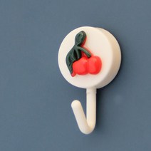 사랑스러운 작은 접착 후크 수건 브러시 스폰지 걸이 후크 자체 접착 벽 걸이 과일 야채 동물 모양 후크, 1