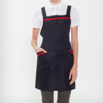 오너클랜 블랙 깔끔한 디자인 사선 포켓 라인 앞치마 에이프런, 단일