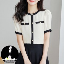 여름반팔티 스윗 실크 풀오버 후드 반팔셔츠 블러킹 패치워크 t셔츠 퀄리티 누에실 상의 4997799130