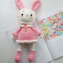 뜨개질 인형 diy 재료 수제 선물 커플 토끼, 10만들기 재료 패키지