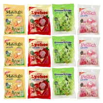 리고 [마켓찐몰 무료배송] 쥬시 juicy 젤리 망고 리치 청포도 복숭아 각각 1개씩 츄잉젤리, 100g, 3세트