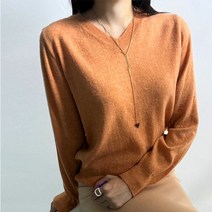 나인포시즌 빈리 겨울 여성 브이넥 홀가먼트 오렌지 주황색 옐로우 오트밀 카키 퍼플 보라색 니트