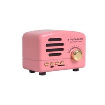 캠핑 글램핑 레트로 휴대용 블루투스 스피커 Hifi 스테레오 V5.0 무선 빈티지 플라스틱 3W 풀 레인지 50hz-20khz 음악 플레이어, [01] pink