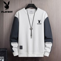 플레이보이표 순면 남성용 봄가을 긴팔 티셔츠 TX296062 라운드네크라인