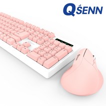 QSENN MK310 버티컬 Wireless Combo, 핑크