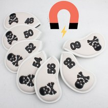 웨지커버 자석 해골 골프 52 60도 샌드 화이트 가죽, 웨지커버 해골 화이트 58도, 캠프빌리지 58도