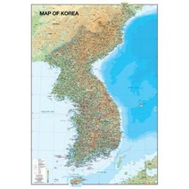 [밀크북] 성지문화사 - Map of Korea - 대한민국 영문지세 (코팅 원지 / 부착용)