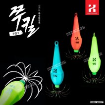 [KZM]카즈미 쭈킬 2 맥스 그린 핑크 블루 쭈꾸미 갑오징어 애자 야광봉돌 바늘, 15호, 쭈킬 2 - 그린야광, 1개