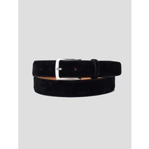 LANSMERE MAGNANNI 소가죽 스웨이드 벨트 - 블랙
